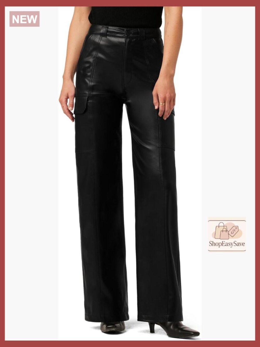 High Rise Wide Leg Cargo Jean Edgy Casual Stretch Comfort Vintage Wash